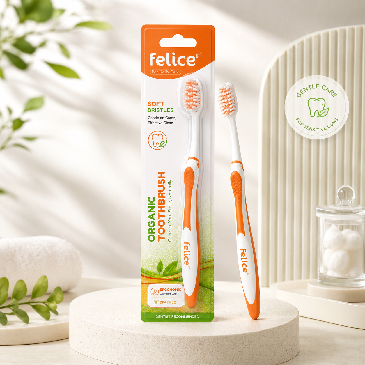 Felice toothbrush care products